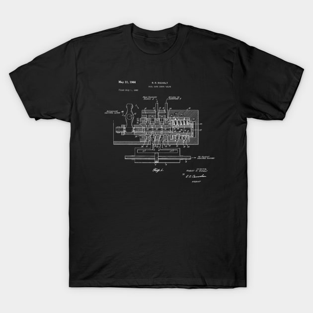 Fail Safe Servo Valve Vintage Patent Hand Drawing T-Shirt by TheYoungDesigns